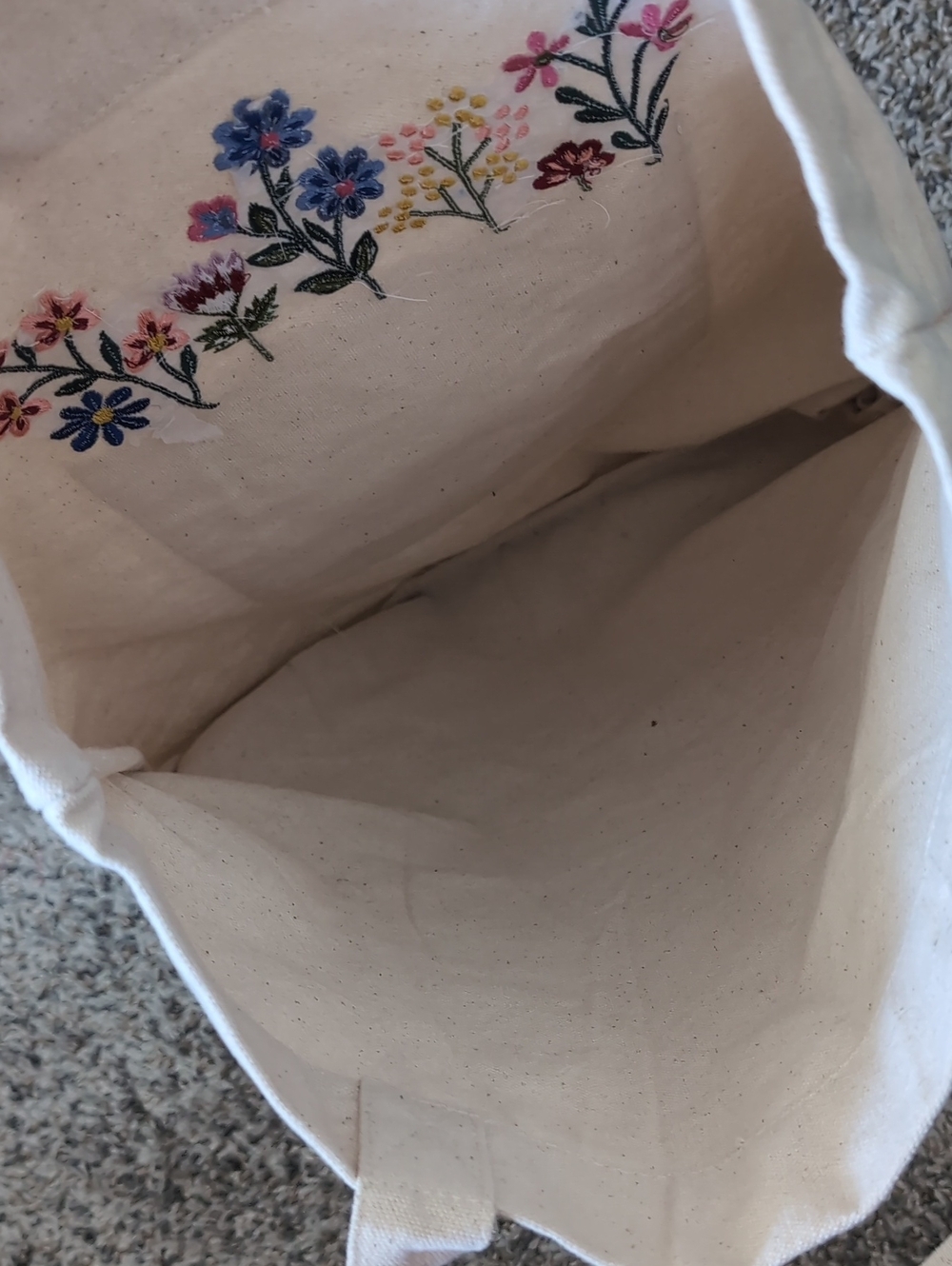 Floral Embroidered Canvas Bag - Picture 3 of 5